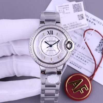 Cartier 33MM In Diameter 316L Steel NH05 Movement Stainless Steel Bracelet Watch